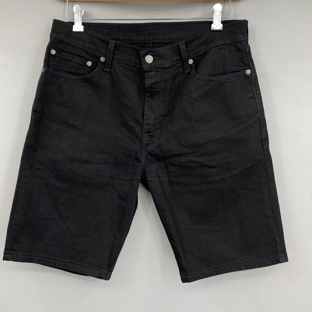 Levi's 505 Regular Fit Denim Shorts Mens 33 x 10 Black Jean Shorts 34505-0129